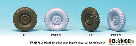 DEF Model DW35075 1/35 US M38A1 4X4 truck Sagged Wheel set (for AFV club 1/35)