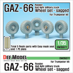 DEF Model DW35077 1/35 Russian Gaz-66 Sagged Wheel set (for Trumpeter 1/35)