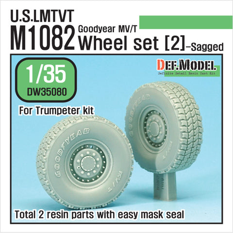 DEF Model DW35080 1/35 US M1082 LMTVT GY Sagged Wheel set-2 (for Trumpeter 1/35)