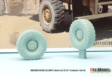 DEF Model DW35080 1/35 US M1082 LMTVT GY Sagged Wheel set-2 (for Trumpeter 1/35)