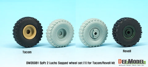 DEF Model DW35081 1/35 German Luchs 8X8 Dunlxp Sagged Wheel set-1 (for Tacom/Revell 1/35)