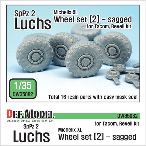 DEF Model DW35082 1/35 German Luchs 8X8 Mich.XL Sagged Wheel set-2 (for Tacom/Revell 1/35)