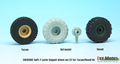 DEF Model DW35082 1/35 German Luchs 8X8 Mich.XL Sagged Wheel set-2 (for Tacom/Revell 1/35)
