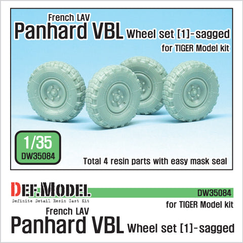 DEF Model DW35084 1/35 French Panhard VBL LAV Sagged Wheel set-1(for Tiger model 1/35)