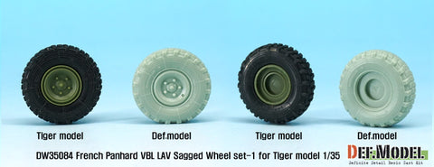 DEF Model DW35084 1/35 French Panhard VBL LAV Sagged Wheel set-1(for Tiger model 1/35)