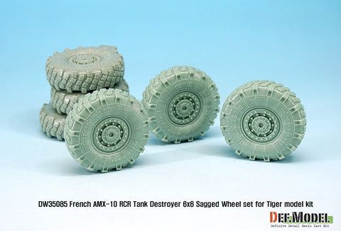 DEF Model DW35085 1/35 French AMX-10 RCR Tank Destroyer 6x6 Sagged Wheel set (for Tiger model 1/35)