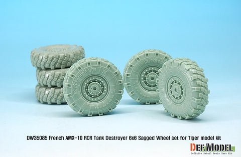 DEF Model DW35085 1/35 French AMX-10 RCR Tank Destroyer 6x6 Sagged Wheel set (for Tiger model 1/35)