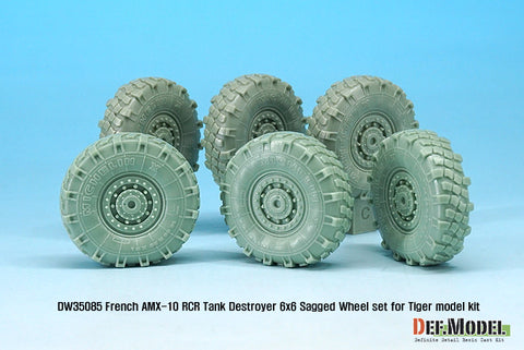 DEF Model DW35085 1/35 French AMX-10 RCR Tank Destroyer 6x6 Sagged Wheel set (for Tiger model 1/35)