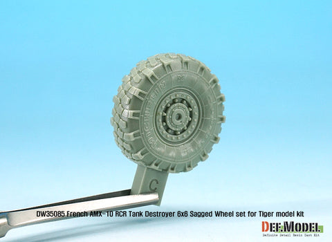 DEF Model DW35085 1/35 French AMX-10 RCR Tank Destroyer 6x6 Sagged Wheel set (for Tiger model 1/35)