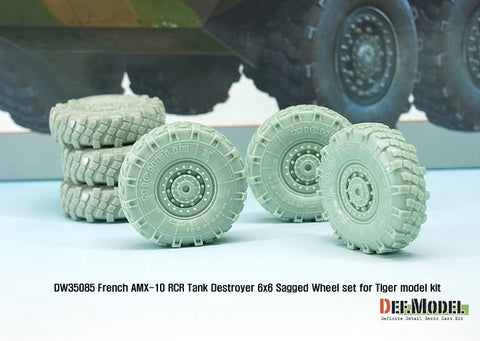 DEF Model DW35085 1/35 French AMX-10 RCR Tank Destroyer 6x6 Sagged Wheel set (for Tiger model 1/35)