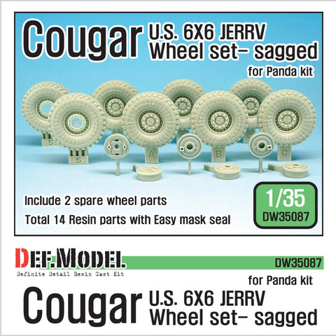 DEF Model DW35087 1/35 U.S. Cougar 6X6 JERRV Sagged Wheel set - 2 Spare wheel (for Panda 1/35)