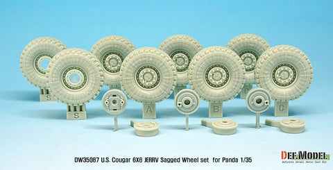 DEF Model DW35087 1/35 U.S. Cougar 6X6 JERRV Sagged Wheel set - 2 Spare wheel (for Panda 1/35)