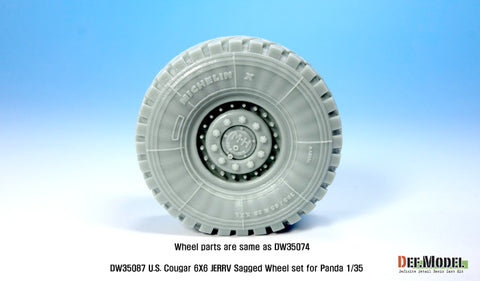 DEF Model DW35087 1/35 U.S. Cougar 6X6 JERRV Sagged Wheel set - 2 Spare wheel (for Panda 1/35)