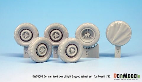DEF Model DW35088 1/35 German Wolf Lkw gl light Sagged Wheel set (for Revell 1/35)