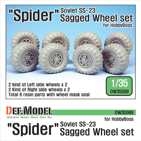 DEF Model DW35089 1/35 Soviet SS-23 "Spider" Sagged Wheel set (for HobbyBoss 1/35)
