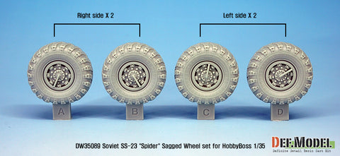 DEF Model DW35089 1/35 Soviet SS-23 "Spider" Sagged Wheel set (for HobbyBoss 1/35)