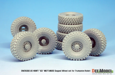 DEF Model DW35090 1/35 US HEMTT "XZL" M977,M983 Sagged Wheel set (for Trumpeter/Italeri 1/35)