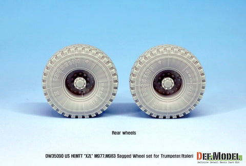 DEF Model DW35090 1/35 US HEMTT "XZL" M977,M983 Sagged Wheel set (for Trumpeter/Italeri 1/35)