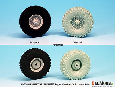 DEF Model DW35090 1/35 US HEMTT "XZL" M977,M983 Sagged Wheel set (for Trumpeter/Italeri 1/35)