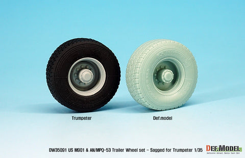 DEF Model DW35091 1/35 US MIM-104 M901 & AN/MPQ-53 Wheel set - Sagged (for Trumpeter 1/35)