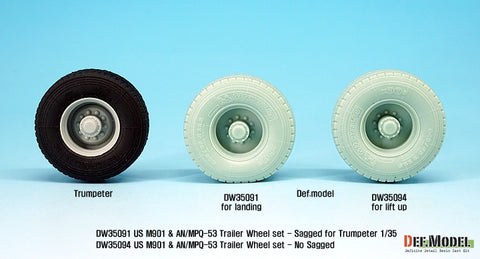 DEF Model DW35091 1/35 US MIM-104 M901 & AN/MPQ-53 Wheel set - Sagged (for Trumpeter 1/35)