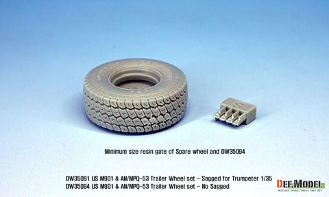 DEF Model DW35091 1/35 US MIM-104 M901 & AN/MPQ-53 Wheel set - Sagged (for Trumpeter 1/35)