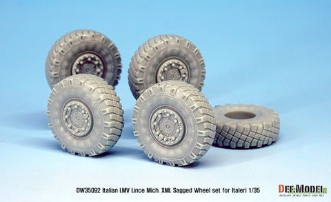 DEF Model DW35092 1/35 Italian LMV Lince "XML" Sagged Wheel set (for Italeri 1/35)