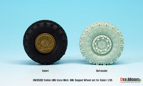 DEF Model DW35092 1/35 Italian LMV Lince "XML" Sagged Wheel set (for Italeri 1/35)