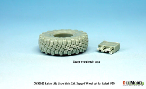 DEF Model DW35092 1/35 Italian LMV Lince "XML" Sagged Wheel set (for Italeri 1/35)