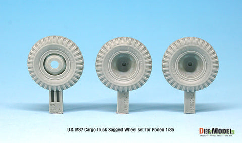 DEF Model DW35097 1/35 U.S. M37 Cargo truck Sagged Wheel set ( for Roden 1/35)