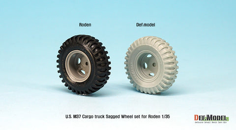 DEF Model DW35097 1/35 U.S. M37 Cargo truck Sagged Wheel set ( for Roden 1/35)