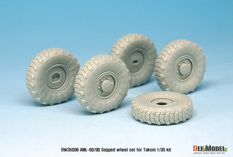 DEF Model DW35098 1/35 Franch AML-60/90 Sagged Wheel set (for Takom 1/35)