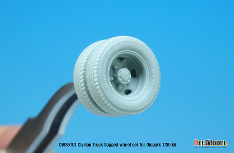 DEF Model DW35101 1/35 Japanese Civilian Truck Sagged Wheel set ( for Diopark 1/35)
