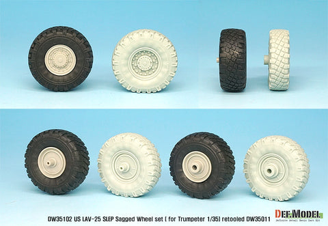 DEF Model DW35102 1/35 US LAV-25 SLEP Sagged Wheel set (for Trumpeter 1/35) Retooled DW35011