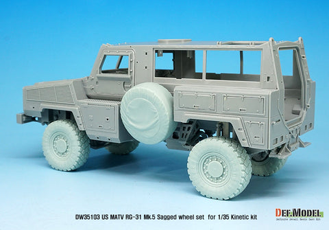 DEF Model DW35103 1/35 US MATV RG-31 Mk.5 Sagged Wheel set ( for Kinetic 1/35)