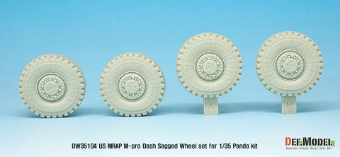 DEF Model DW35104 1/35 US MATV M-Pro Dash Sagged Wheel set ( for Panda 1/35)