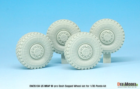 DEF Model DW35104 1/35 US MATV M-Pro Dash Sagged Wheel set ( for Panda 1/35)