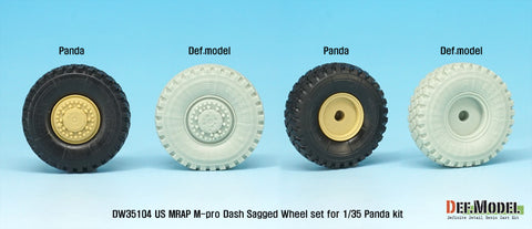 DEF Model DW35104 1/35 US MATV M-Pro Dash Sagged Wheel set ( for Panda 1/35)