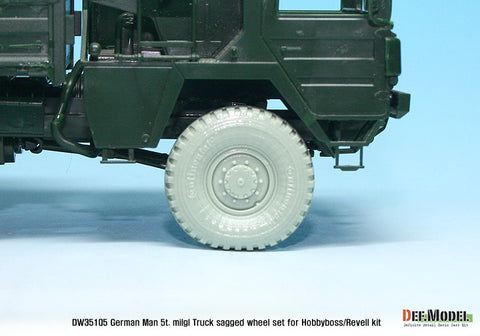 DEF Model DW35105 1/35 German Man 5t. milgl 4x4 Truck Sagged Wheel set (for Revell,Hobbyboss 1/35)