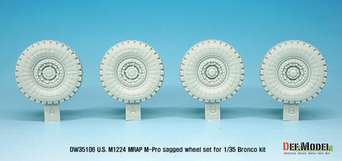 DEF Model DW35106 1/35 U.S M1224 MRAP M-pro Sagged wheel set (for Bronco 1/35)