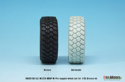 DEF Model DW35106 1/35 U.S M1224 MRAP M-pro Sagged wheel set (for Bronco 1/35)
