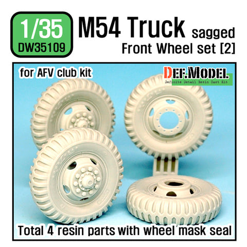 DEF Model DW35109 1/35 US M54A2 Cargo Truck Sagged Front wheel set)2)- Military type( for AFV club 1/35)