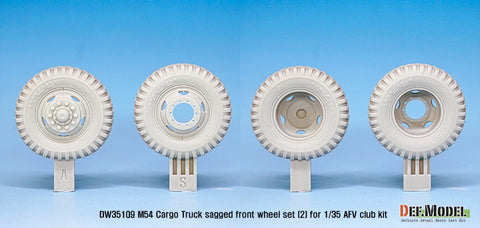 DEF Model DW35109 1/35 US M54A2 Cargo Truck Sagged Front wheel set)2)- Military type( for AFV club 1/35)