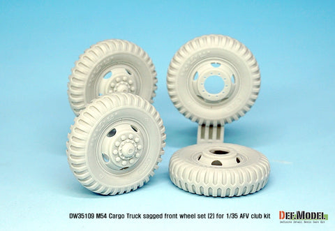 DEF Model DW35109 1/35 US M54A2 Cargo Truck Sagged Front wheel set)2)- Military type( for AFV club 1/35)