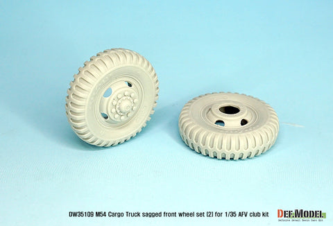 DEF Model DW35109 1/35 US M54A2 Cargo Truck Sagged Front wheel set)2)- Military type( for AFV club 1/35)