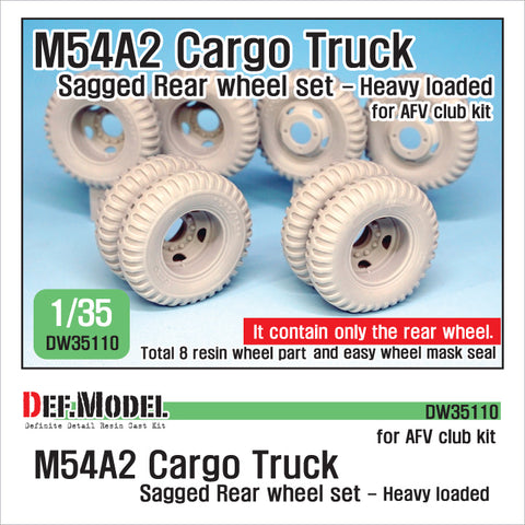 DEF Model DW35110 1/35 US M54A2 Cargo Truck Sagged Rear wheel set-Heavy load ( for AFV club 1/35)