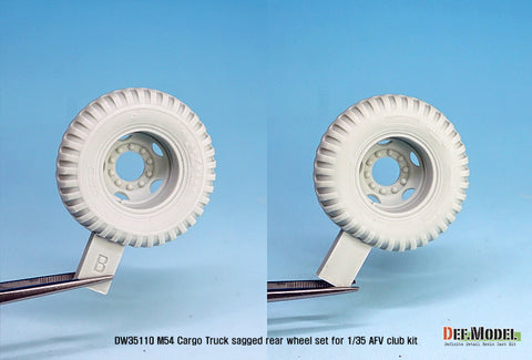 DEF Model DW35110 1/35 US M54A2 Cargo Truck Sagged Rear wheel set-Heavy load ( for AFV club 1/35)