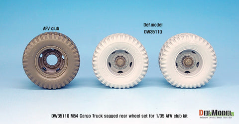 DEF Model DW35110 1/35 US M54A2 Cargo Truck Sagged Rear wheel set-Heavy load ( for AFV club 1/35)