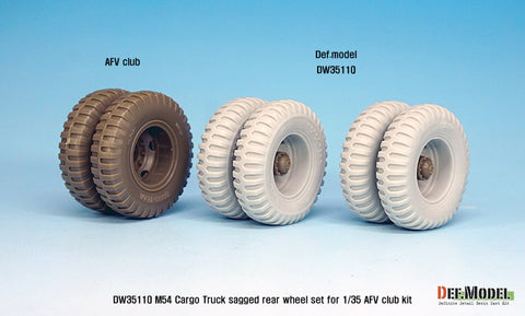 DEF Model DW35110 1/35 US M54A2 Cargo Truck Sagged Rear wheel set-Heavy load ( for AFV club 1/35)