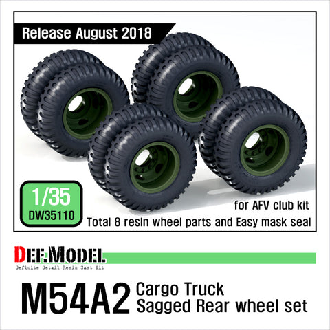 DEF Model DW35110 1/35 US M54A2 Cargo Truck Sagged Rear wheel set-Heavy load ( for AFV club 1/35)